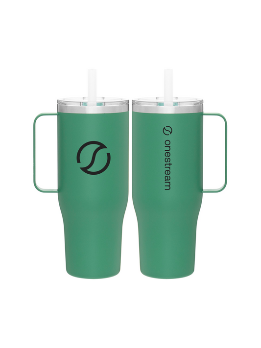 40oz Green Tumbler w/Handle(CAN)